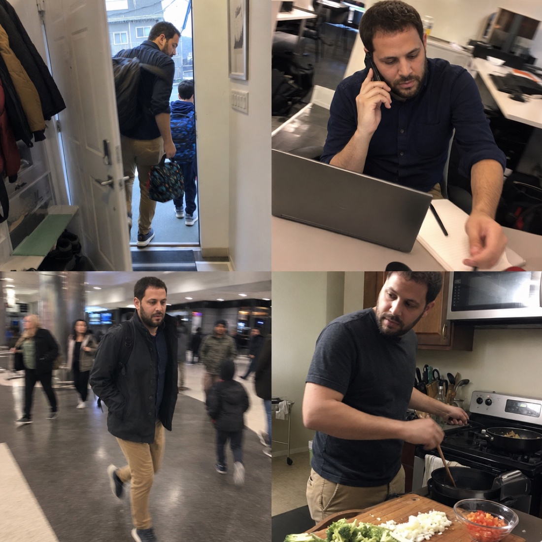 Busy dad balancing school, work, commuting and cooking