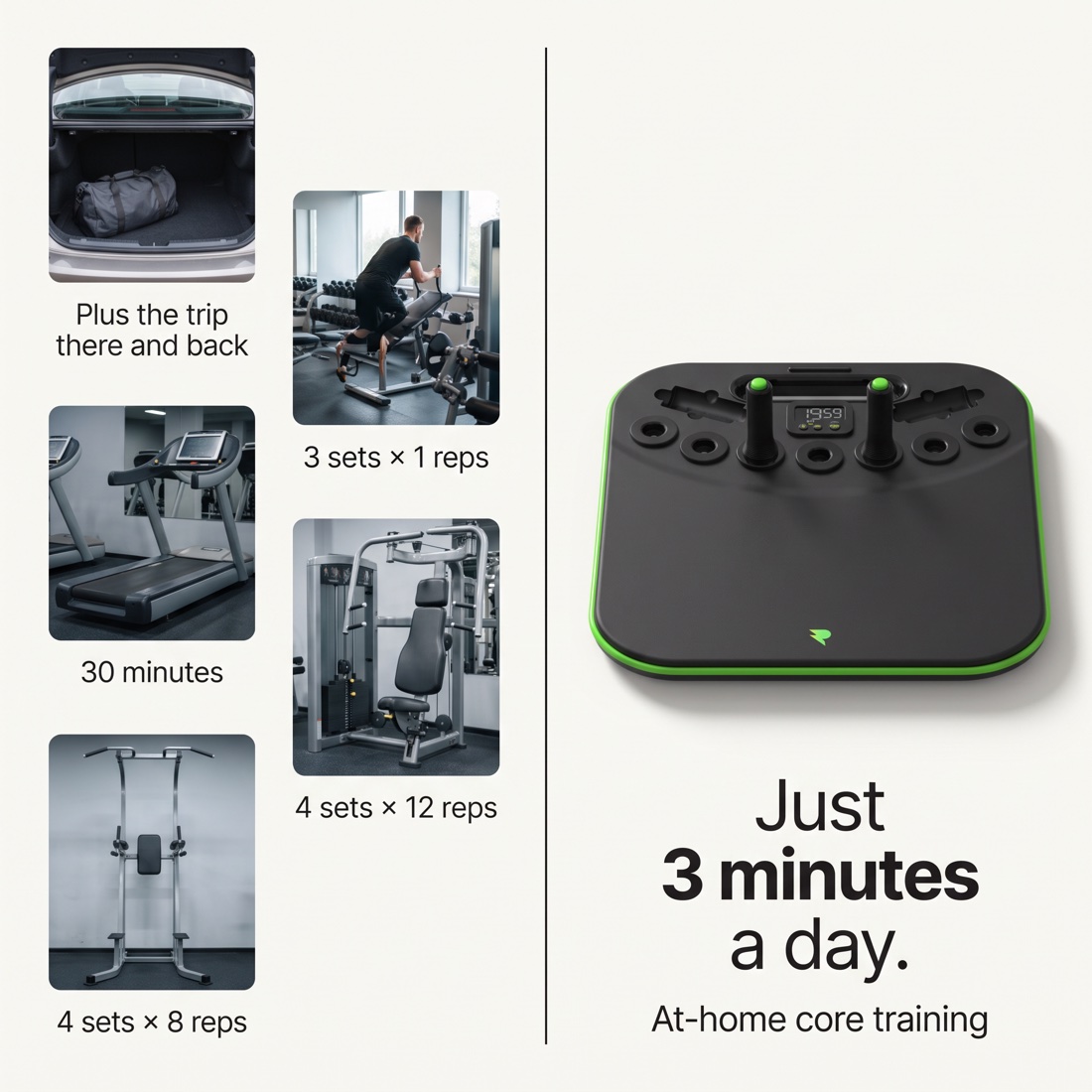 Gym preparation compared with a short PurePlank session